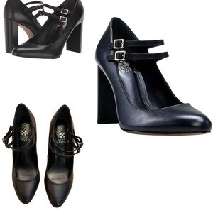 Vince Camuto Black Double-Strap Mary Jane Pumps